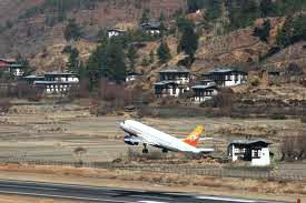 Druk Air taking off from Paro Airport